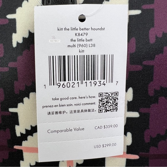 Kate Spade Kitt Houndstooth Multi Print Large Shoulder Bag Tote - Picture 9 of 11